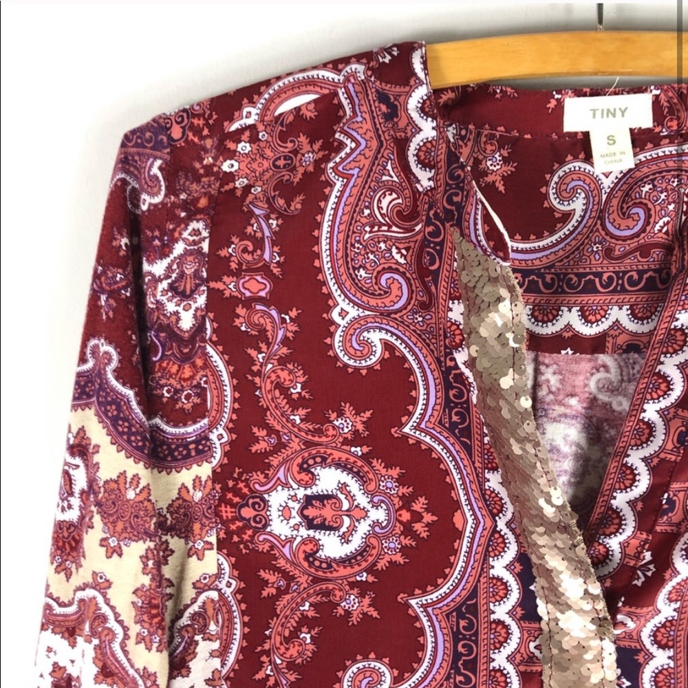 Anthropologie Tiny Devas Popover Tunic Paisley Shirt Top Long Sleeve 223 - Picture 4 of 10